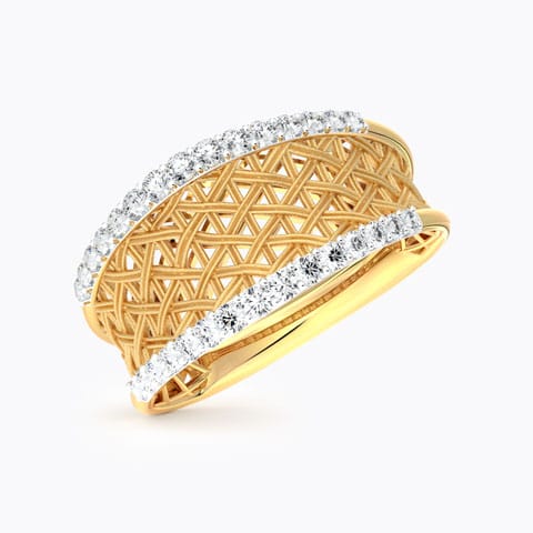 Suave Interlaced Diamond Ring Diamond Rings 18 Karat Yellow Gold Suave Interlaced Diamond Ring