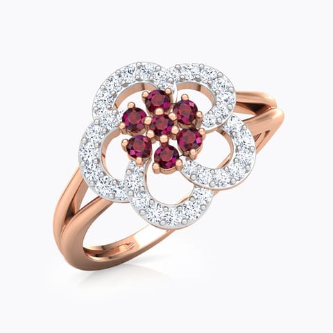 Saanvi Vibrant Diamond Ring Diamond,Gemstone Rings 18 Karat Rose Gold Saanvi Vibrant Diamond Ring