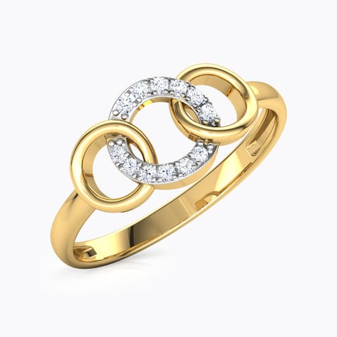 Trio Interlinked Diamond Ring Diamond Rings 18 Karat Yellow Gold Trio Interlinked Diamond Ring