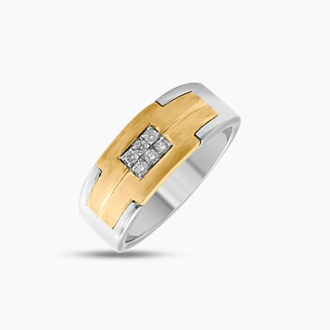 Daniel Diamond Ring for Men Diamond Rings 18 Karat Two Tone Gold Daniel Diamond Ring for Men