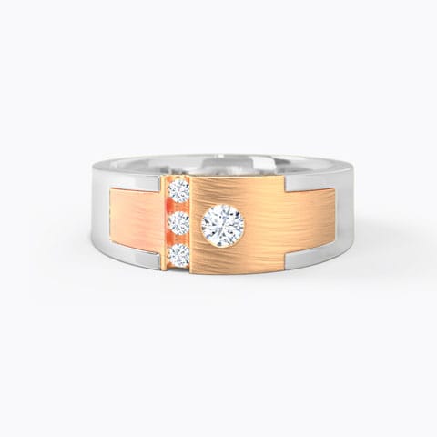 Cyrus Diamond Band for Men Diamond Rings 18 Karat Two Tone Gold Cyrus Diamond Band for Men