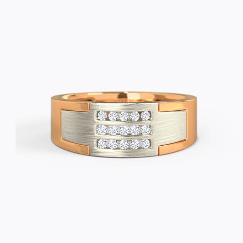 Farzad Diamond Ring for Men Diamond Rings 18 Karat Two Tone Gold Farzad Diamond Ring for Men