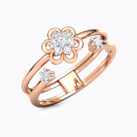 Contemporary Bloom Diamond Ring Diamond Rings 18 Karat Rose Gold Contemporary Bloom Diamond Ring