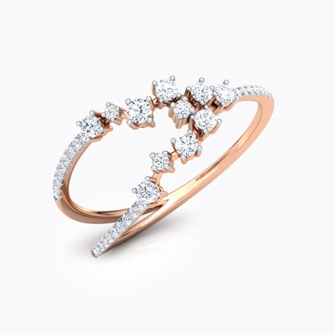 Vogue Cluster Diamond Ring Diamond Rings 18 Karat Rose Gold Vogue Cluster Diamond Ring