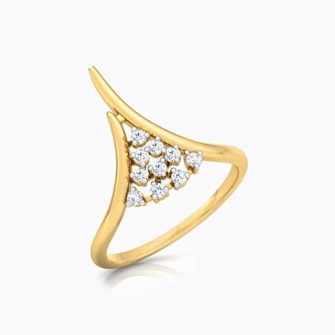 Peak Cluster Diamond Ring Diamond Rings 18 Karat Yellow Gold Peak Cluster Diamond Ring