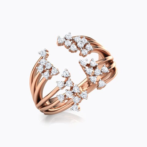 Swing Cluster Diamond Ring Diamond Rings 18 Karat Rose Gold Swing Cluster Diamond Ring
