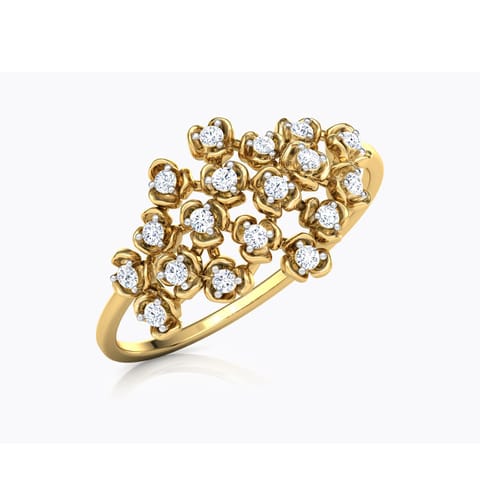 Blossom Cluster Diamond Ring Diamond Rings 18 Karat Yellow Gold Blossom Cluster Diamond Ring