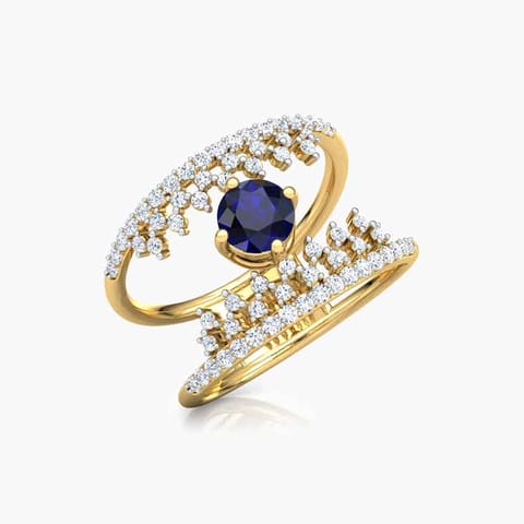 Crown Azure Diamond Ring Diamond,Gemstone Rings 18 Karat Yellow Gold Crown Azure Diamond Ring