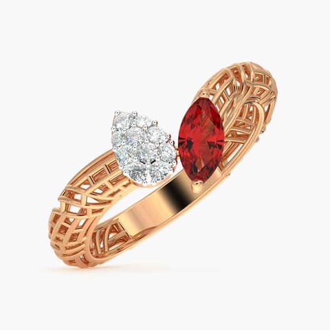 Elegant Mesh Gemstone Ring Diamond,Gemstone Rings 18 Karat Rose Gold Elegant Mesh Gemstone Ring