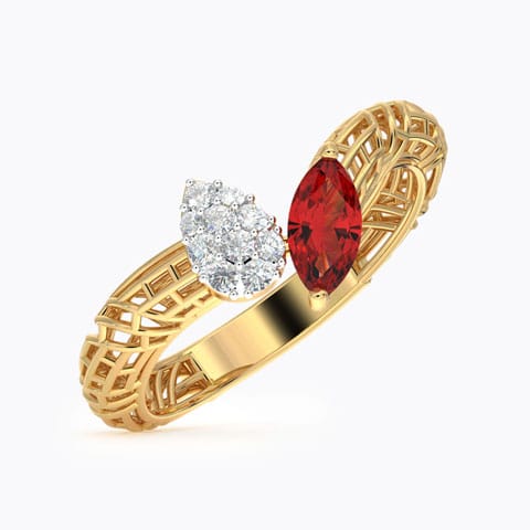 Elegant Mesh Gemstone Ring Diamond,Gemstone Rings 18 Karat Yellow Gold Elegant Mesh Gemstone Ring