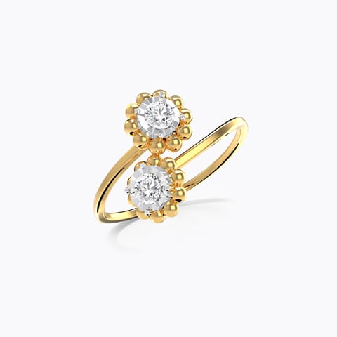 Blooming Miracle Plate Diamond Ring Diamond Rings 14 Karat Yellow Gold Blooming Miracle Plate Diamond Ring