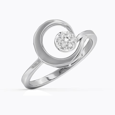 Scroll Cluster Diamond Ring Diamond Rings 14 Karat White Gold Scroll Cluster Diamond Ring