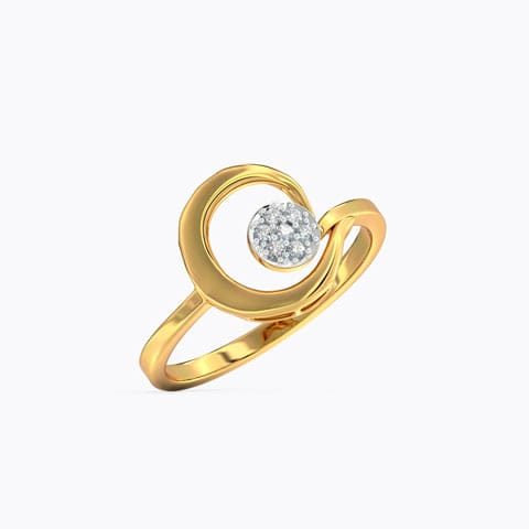 Scroll Cluster Diamond Ring Diamond Rings 14 Karat Yellow Gold Scroll Cluster Diamond Ring