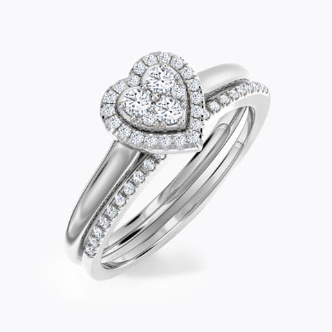Scintillating Diamond Bridal Ring Set Diamond Rings 18 Karat White Gold Scintillating Diamond Bridal Ring Set