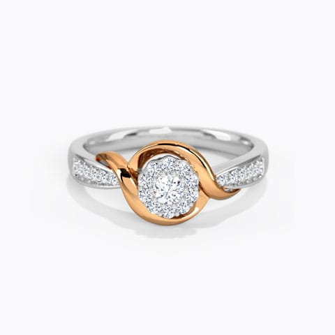 Mystic Cluster Diamond Ring Diamond Rings 18 Karat Two Tone Gold Mystic Cluster Diamond Ring