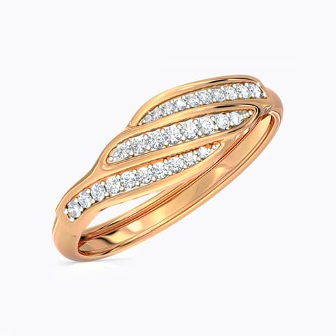 Sea Waves Diamond Ring Diamond Rings 14 Karat Rose Gold Sea Waves Diamond Ring