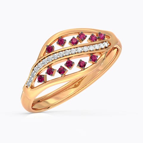 Colour Pop Waves Gemstone Ring Diamond,Gemstone Rings 14 Karat Rose Gold Colour Pop Waves Gemstone Ring