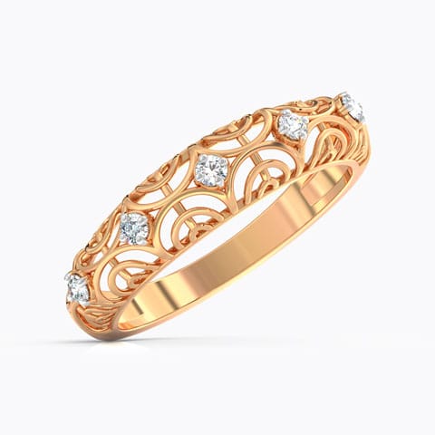 Royal Lattice Diamond Ring Diamond Rings 14 Karat Rose Gold Royal Lattice Diamond Ring