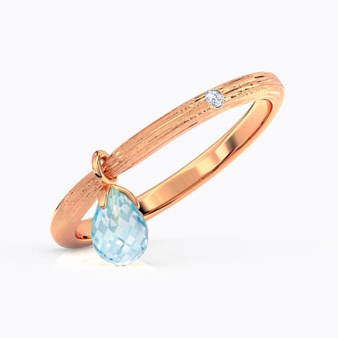 Twig Dewdrops Gemstone Ring Diamond,Gemstone Rings 14 Karat Rose Gold Twig Dewdrops Gemstone Ring