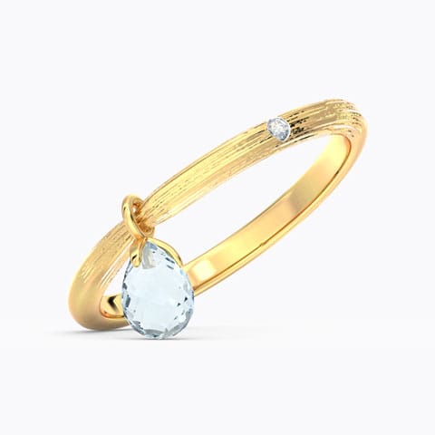 Twig Dewdrops Gemstone Ring Diamond,Gemstone Rings 14 Karat Yellow Gold Twig Dewdrops Gemstone Ring