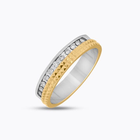 Pyramid Diamond Ring Diamond Rings 18 Karat Two Tone Gold Pyramid Diamond Ring