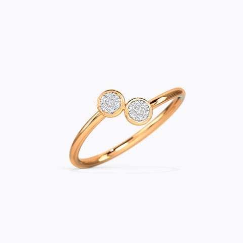 Duo Sparkle Diamond Ring Diamond Rings 18 Karat Rose Gold Duo Sparkle Diamond Ring