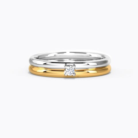 Classic Two-Tone Diamond Ring Diamond Rings 18 Karat Two Tone Gold Classic Two-Tone Diamond Ring