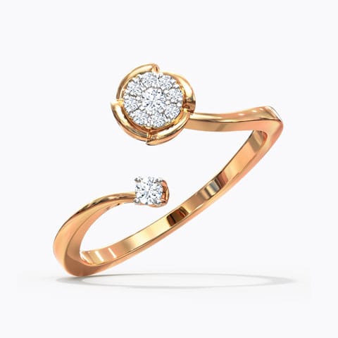 Dew and Drop Open Diamond Ring Diamond Rings 18 Karat Rose Gold Dew and Drop Open Diamond Ring