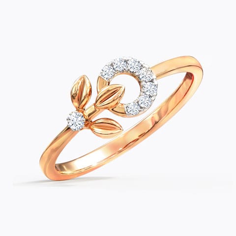Encircle Fern Diamond Ring Diamond Rings 18 Karat Rose Gold Encircle Fern Diamond Ring