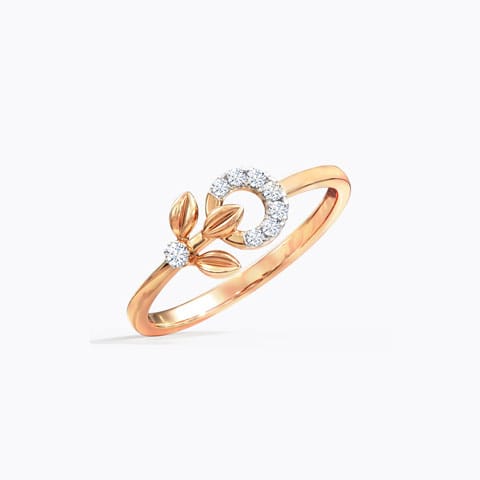 Encircle Fern Diamond Ring Diamond Rings 18 Karat Rose Gold Encircle Fern Diamond Ring
