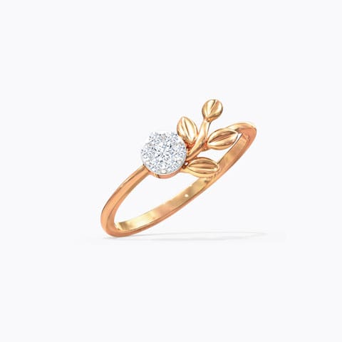 Clutch Fern Diamond Ring Diamond Rings 18 Karat Rose Gold Clutch Fern Diamond Ring