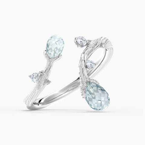 Detour Dewdrops Gemstone Ring Diamond,Gemstone Rings 14 Karat White Gold Detour Dewdrops Gemstone Ring
