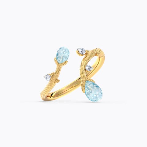 Detour Dewdrops Gemstone Ring Diamond,Gemstone Rings 14 Karat Yellow Gold Detour Dewdrops Gemstone Ring