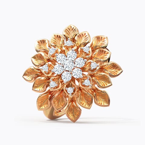 Dahlia Diamond Ring Diamond Rings 18 Karat Rose Gold Dahlia Diamond Ring