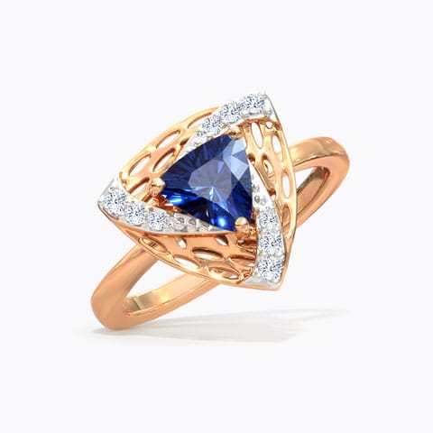 Azure Trillium Diamond Ring Diamond,Gemstone Rings 14 Karat Rose Gold Azure Trillium Diamond Ring