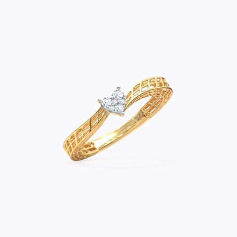 Love Mesh Diamond Ring Diamond Rings 18 Karat Yellow Gold Love Mesh Diamond Ring