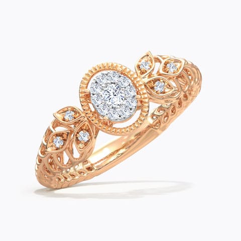 Glory Mesh Diamond Ring Diamond Rings 14 Karat Two Tone Gold Glory Mesh Diamond Ring