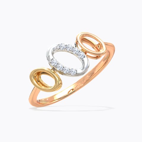 Audrey Oval Diamond Ring Diamond Rings 14 Karat Three Tone Gold Audrey Oval Diamond Ring