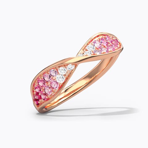 Cupid Twisty Diamond Ring Diamond,Gemstone Rings 18 Karat Rose Gold Cupid Twisty Diamond Ring