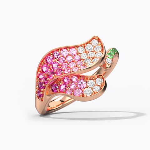 Beth Petal Diamond Ring Diamond,Gemstone Rings 18 Karat Rose Gold Beth Petal Diamond Ring