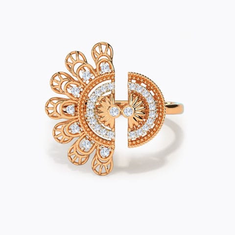 Cori Intricate Diamond Ring Diamond Rings 18 Karat Rose Gold Cori Intricate Diamond Ring