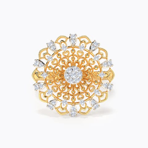 Malina Curve Diamond Ring Diamond Rings 18 Karat Yellow Gold Malina Curve Diamond Ring