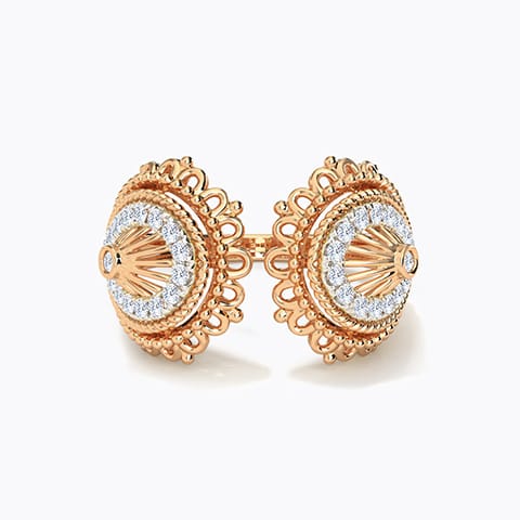 Cupola Arch Diamond Ring Diamond Rings 18 Karat Rose Gold Cupola Arch Diamond Ring