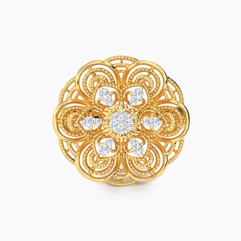 Arni Ornate Diamond Ring Diamond Rings 18 Karat Yellow Gold Arni Ornate Diamond Ring
