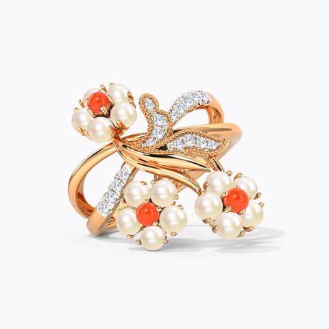 Victoria Entwined Gemstone Ring Diamond,Gemstone Rings 18 Karat Rose Gold Victoria Entwined Gemstone Ring