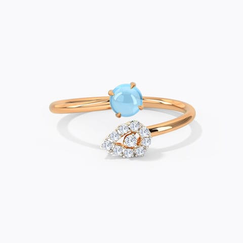 Pear Gleaming Gemstone Ring Diamond,Gemstone Rings 14 Karat Rose Gold Pear Gleaming Gemstone Ring