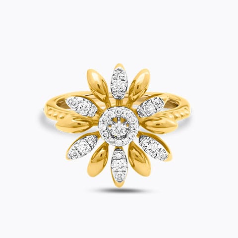 Adena Blooming Diamond Ring Diamond Rings 14 Karat Yellow Gold Adena Blooming Diamond Ring
