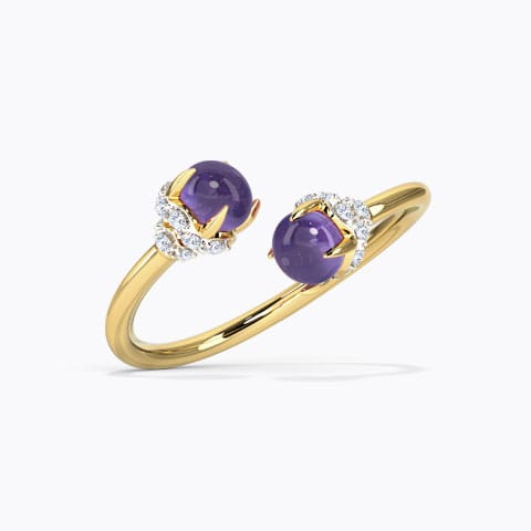 Plum Glow Diamond Ring Diamond,Gemstone Rings 14 Karat Yellow Gold Plum Glow Diamond Ring