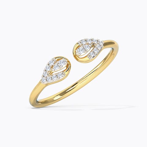 Twin Drop Diamond Ring Diamond Rings 14 Karat Yellow Gold Twin Drop Diamond Ring