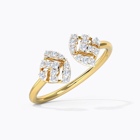 Duo Flare Diamond Ring Diamond Rings 14 Karat Yellow Gold Duo Flare Diamond Ring